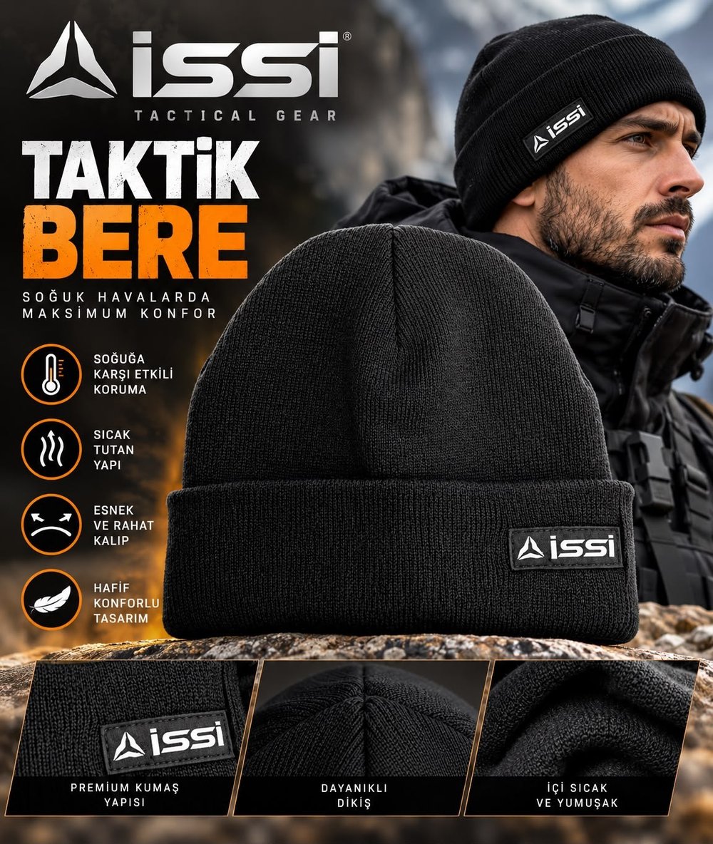 İssi Nakışlı Bere Siyah