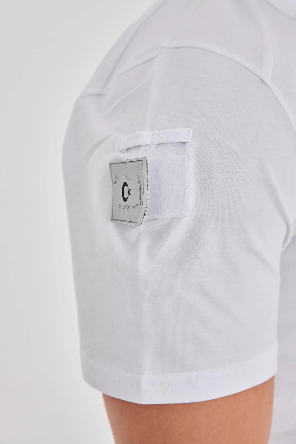 Polo Yaka Taktik Tshirt Beyaz