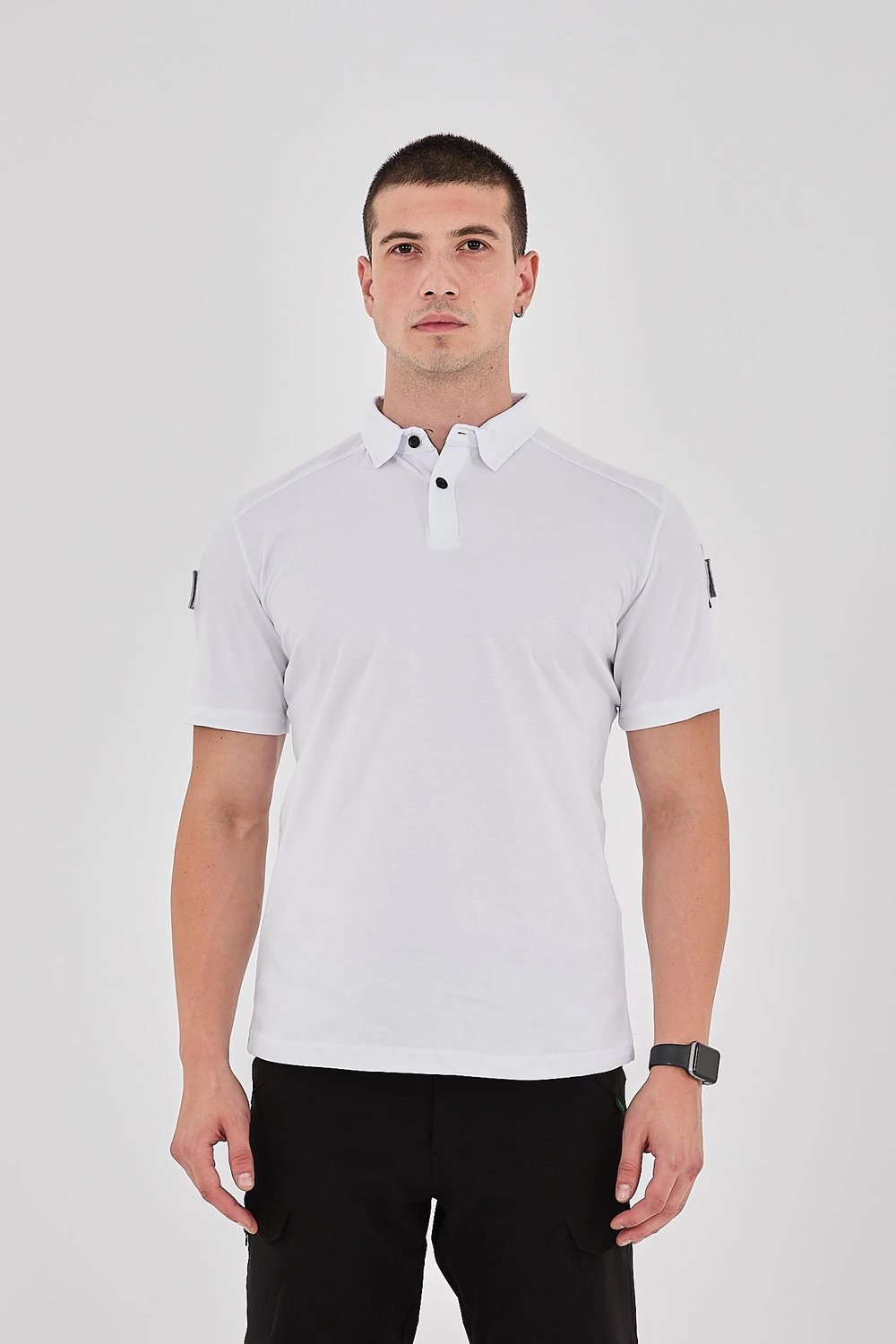Polo Yaka Taktik Tshirt Beyaz
