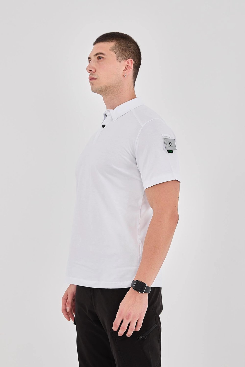 Polo Yaka Taktik Tshirt Beyaz