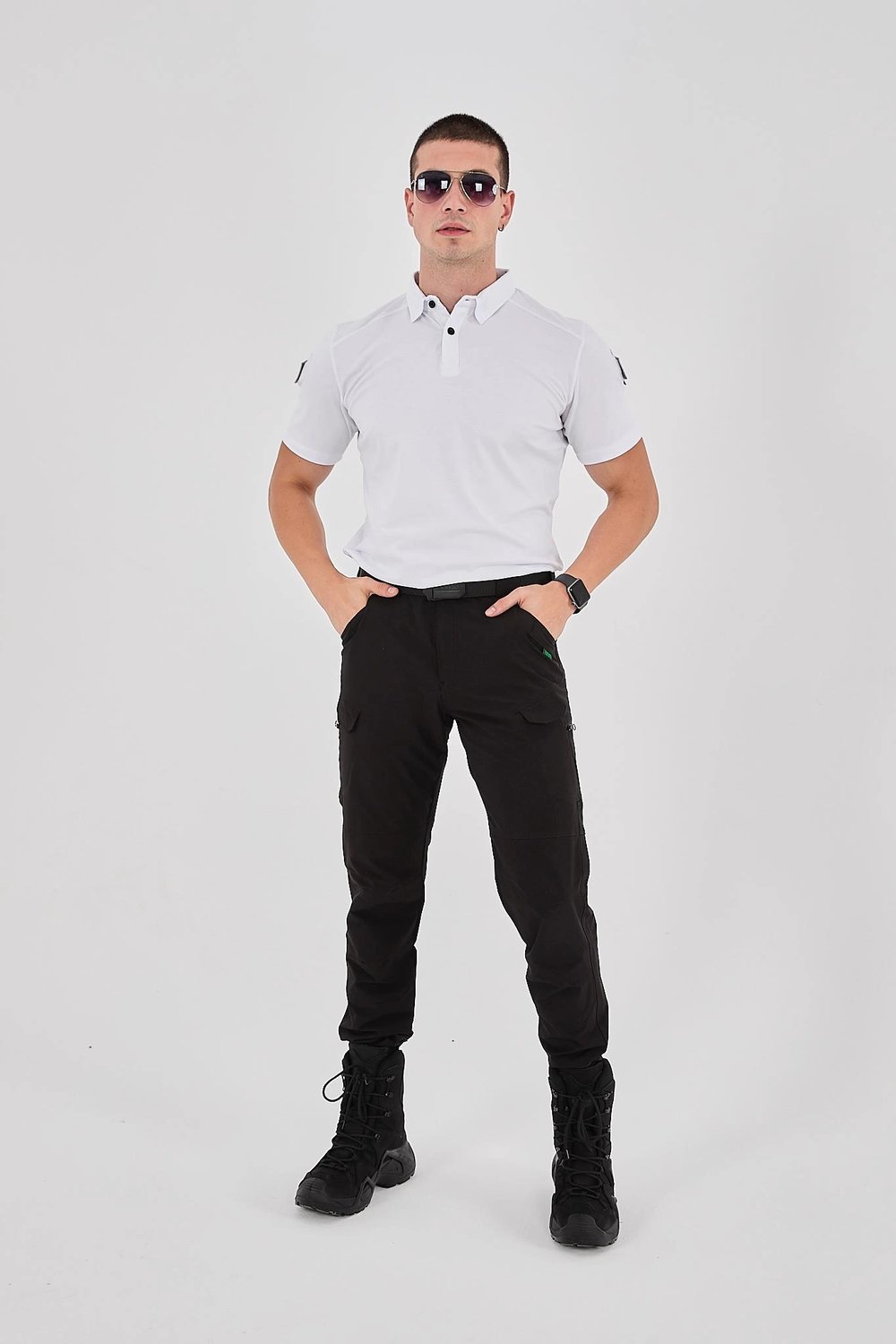 Polo Yaka Taktik Tshirt Beyaz