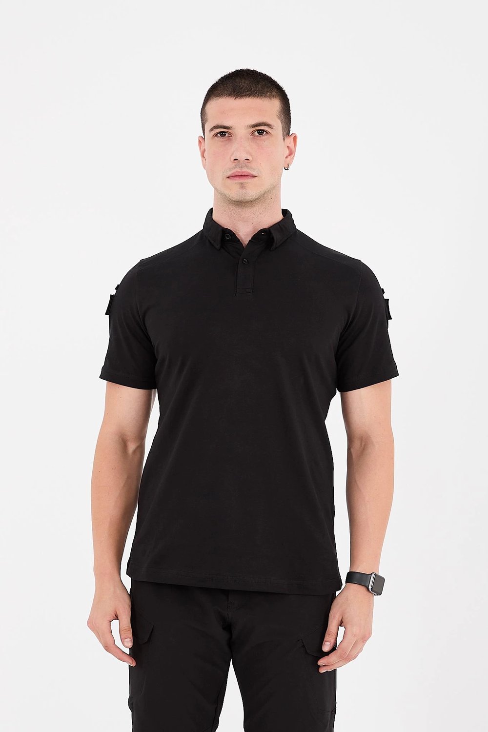 Polo Yaka Taktik Tshirt Siyah