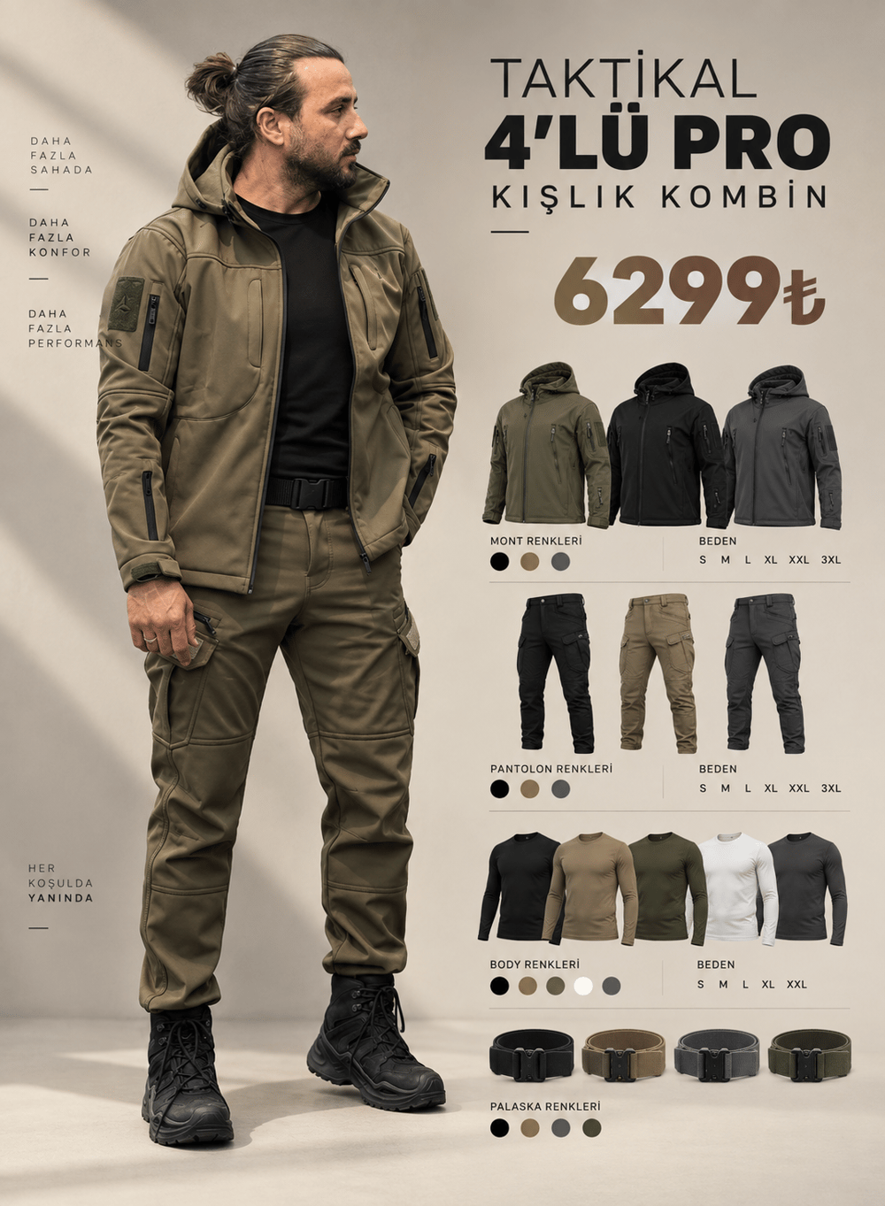 Taktikal 4'Lü Pro Kışlık Kombin