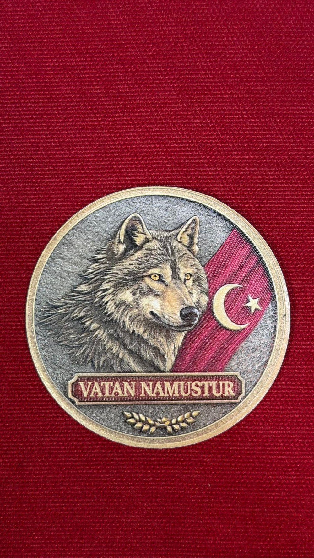 Vatan Namusdur Kurt Simgeli Ve Türk Bayraklı Patch 3D 7CM