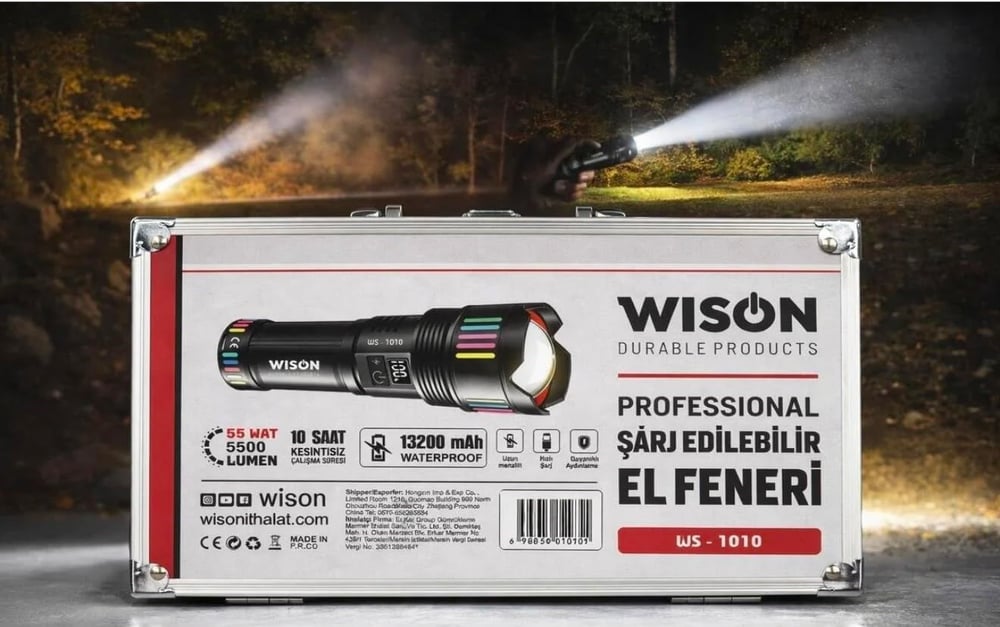 Wison Ws-1010 Profosyonel Şarj Edilebilir El Feneri