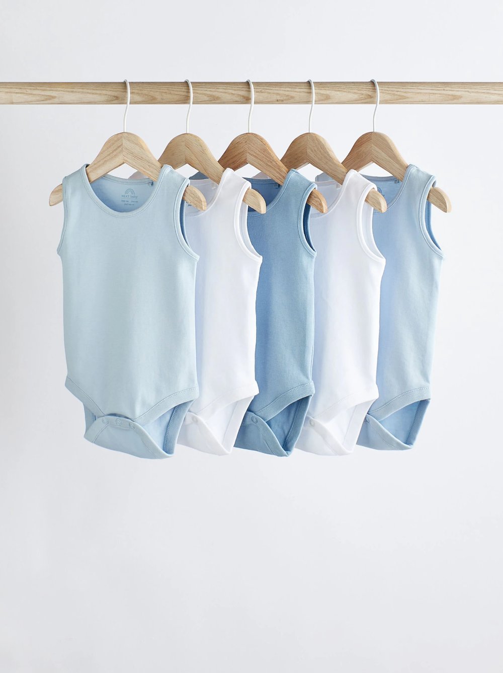 Next 5'li Bebek Yeleği Bodysuits Beyaz Mavi