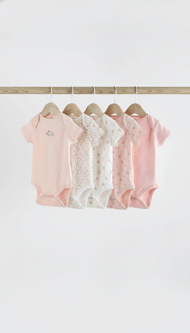 Next 5'li Bebek Yeleği Bodysuits Çiçek Tavşan