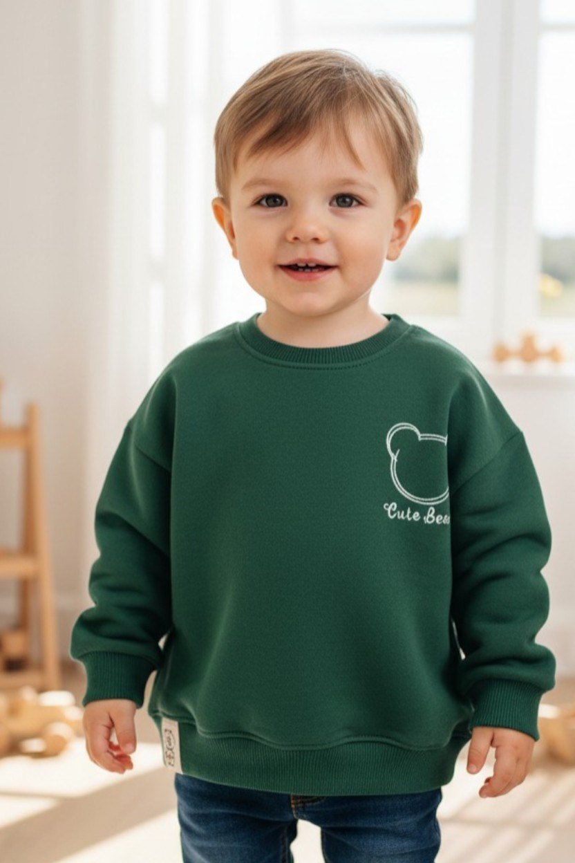 Cute Bear Nakışlı Sweatshirt