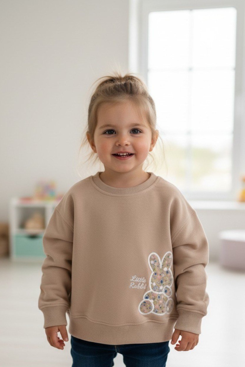 Little Rabbit Baskılı Sweatshirt