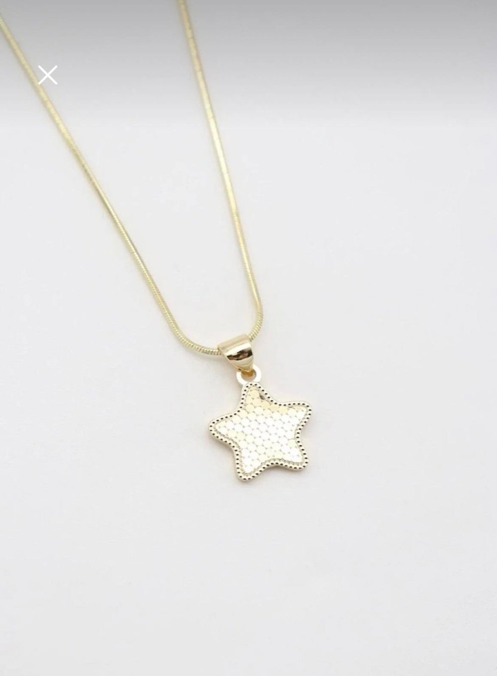 14K Gold Renk Çelik Yıldız Detaylı 45 cm Kolye