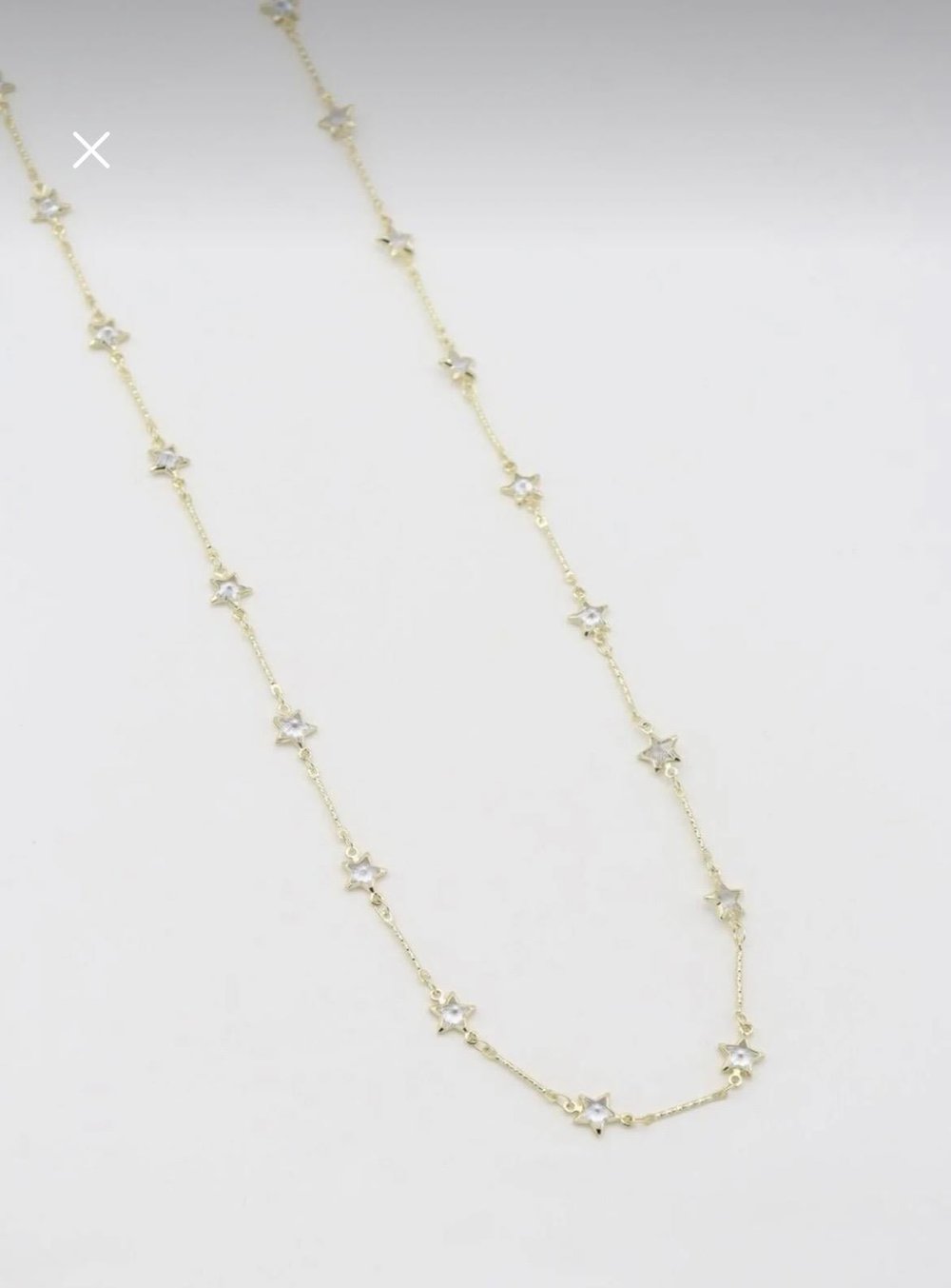 14K Gold Tone Yıldız Figürlü Taş Detaylı Çelik Kolye (70 cm) – Hediye Paketli Şık Tasarım