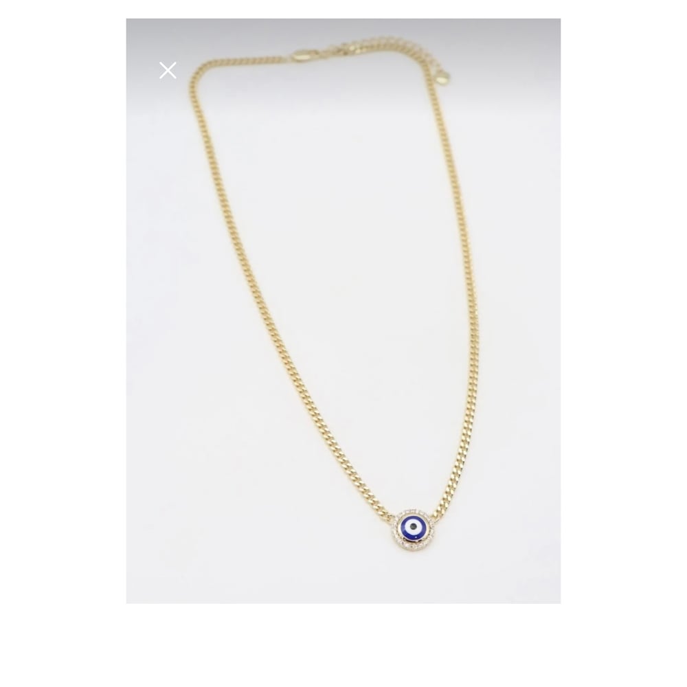 14K Mavi Boncuklu Çelik Kolye (45+5 cm) – Minimalist Şıklık