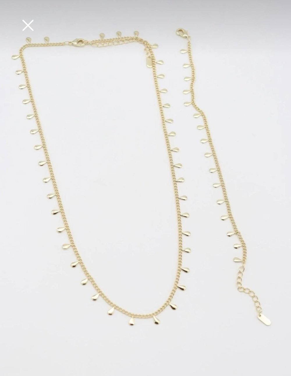 Altın Renk Damla Uçlu Kolye Bileklik Seti - Minimal Takı Modeli