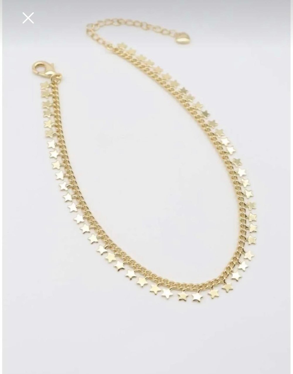 Gold Renkli Yıldız Detaylı Halhal - Ayarlanabilir Kadın Çelik Halhal