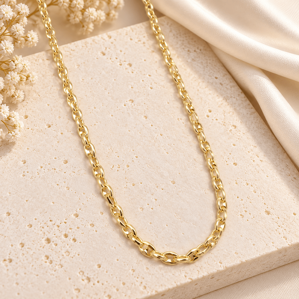 VIP 14K Çelik Zincir Kolye – 60 cm