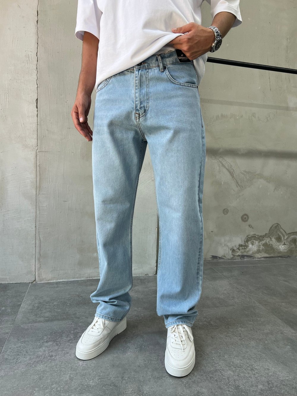 Açık Mavi Loose Fit Baggy Jean
