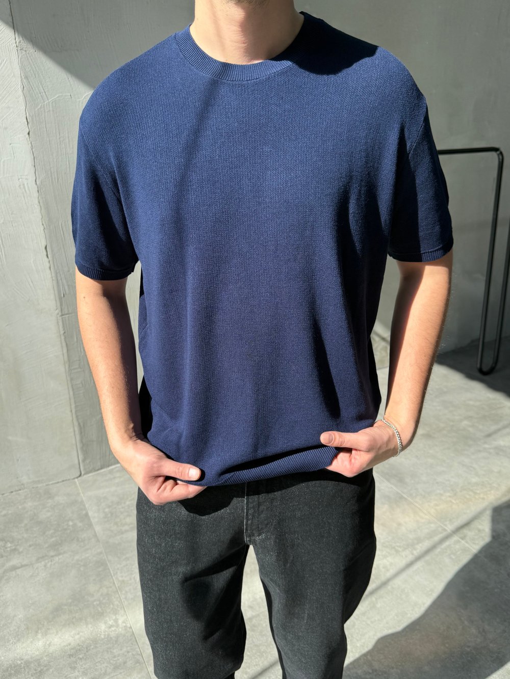 Basic Lacivert Triko T-shirt