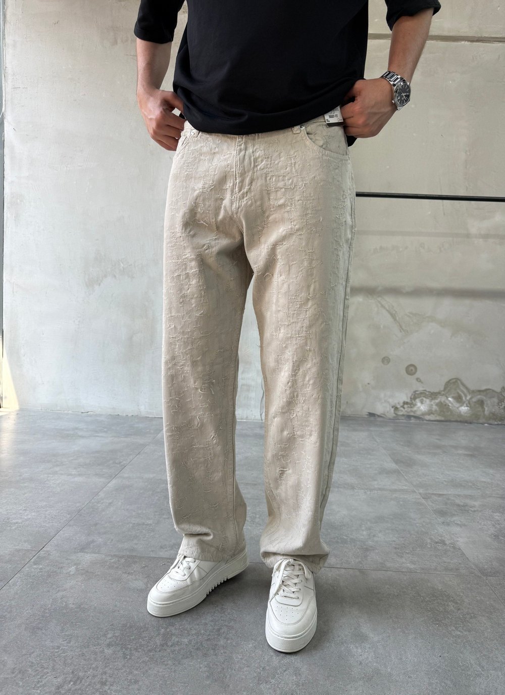 Jakar Desen Taş Baggy Pantolon