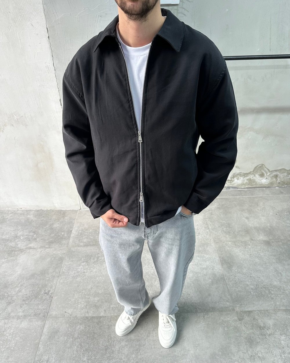 Oversize Siyah Kapitone Erkek Ceket