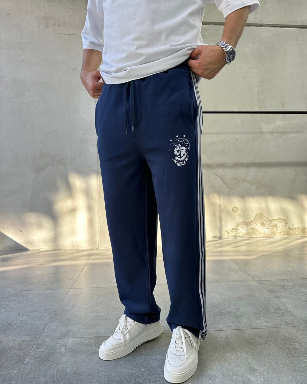 Stoperli Lacivert Baggy Eşofman Altı