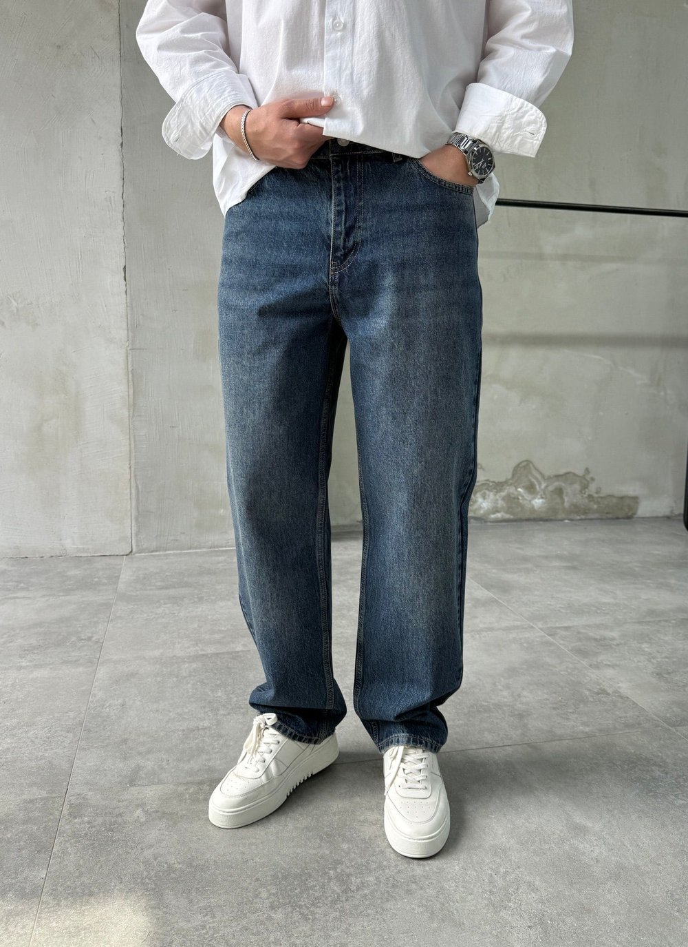 Yıkamalı Relaxed Fit Tintli Yeşil Boyfriend Jean