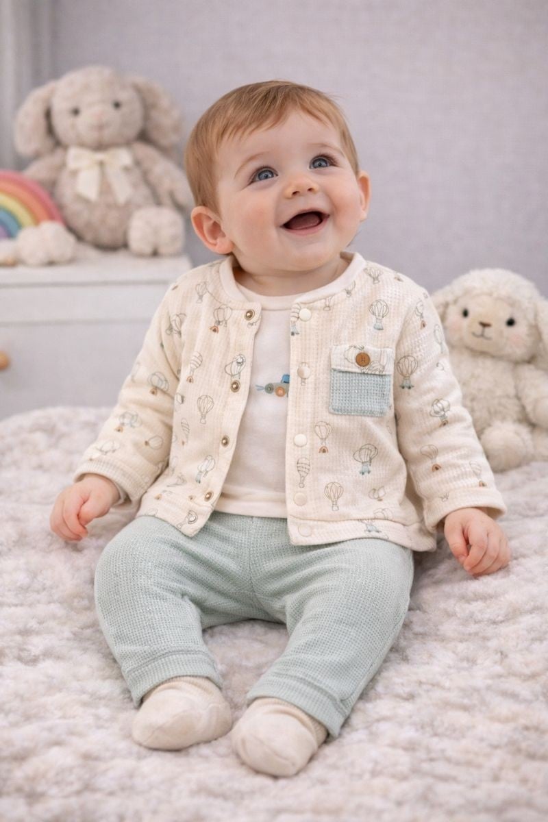Cepli Ceketli 3Lü Takım 0-12 Ay -Mint