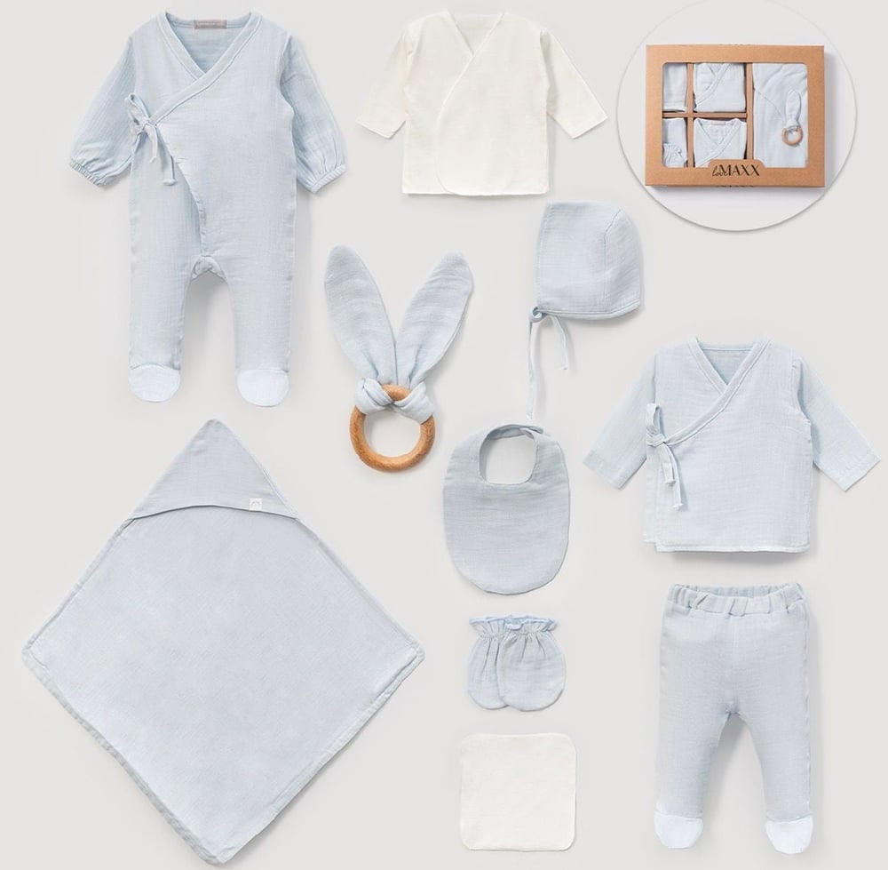 Erkek Bebek Müslin Premium 10'lu Set