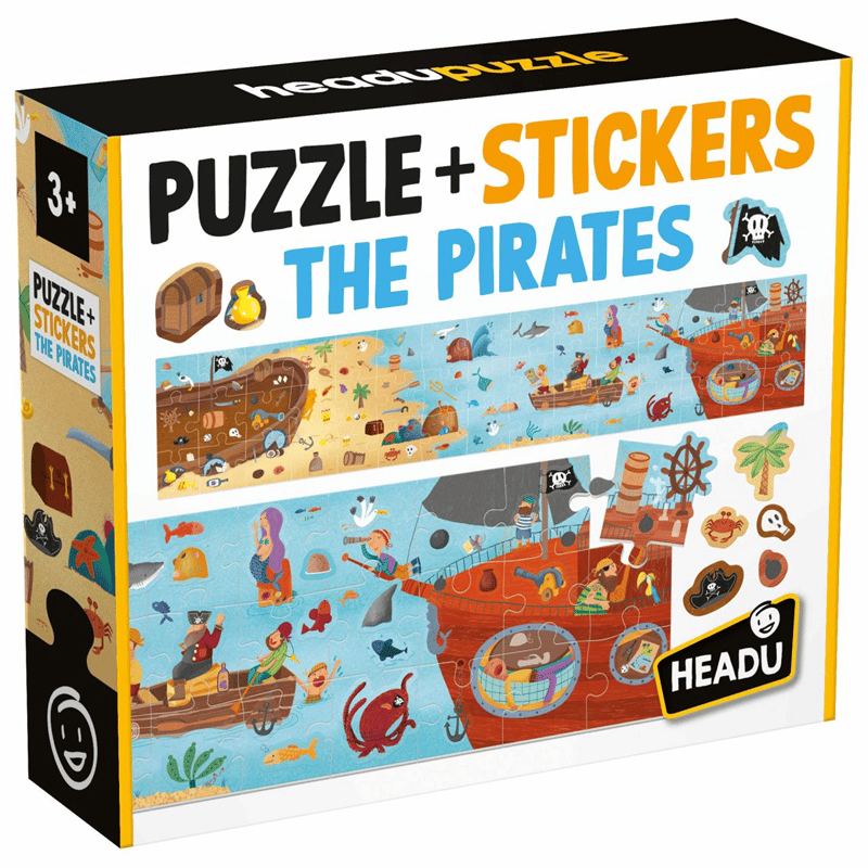 HEADU PUZZLE + STICKERS THE PIRATES (+3 YAŞ)