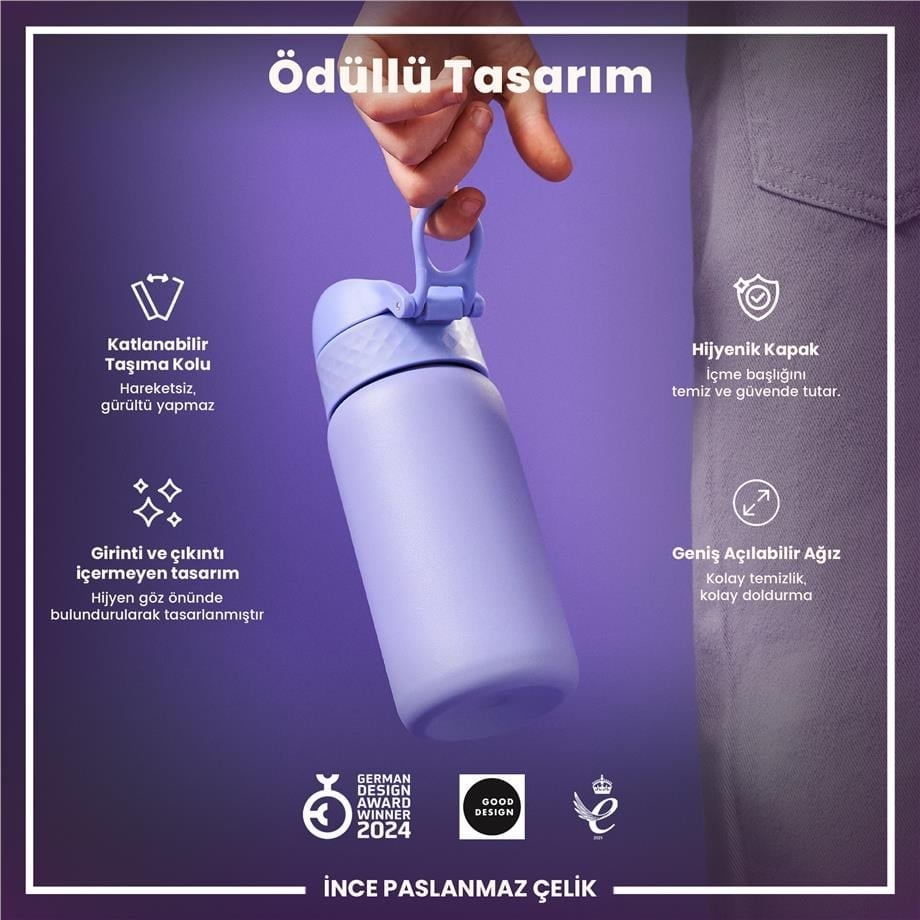 ION8 Çelik Suluk 400 Ml Mor