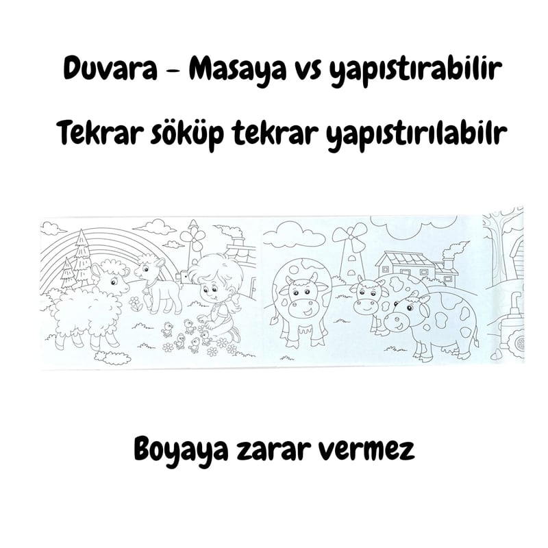 LİNO YAPIŞKANLI BOYAMA RULOSU FARM 86X20 CM