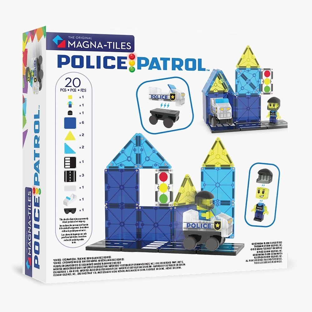 MAGNA-TILES® - Police Patrol Manyetik Bloklar - 20 Parça