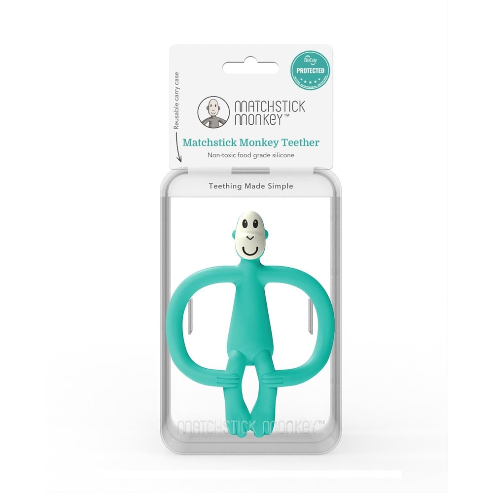 Matchstick Monkey Silikon Diş Kaşıyıcı/ Monkey (Turkuaz)