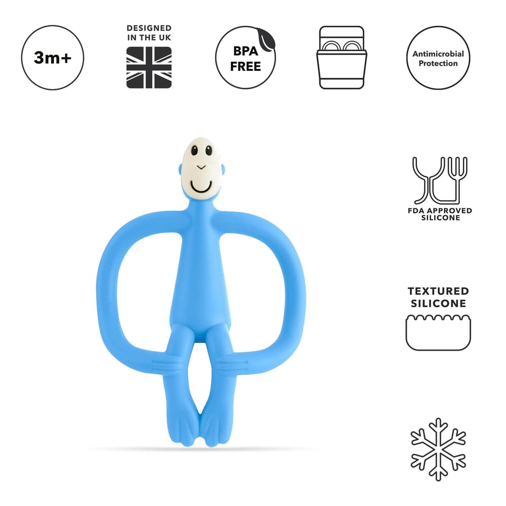 Matchstick Monkey Silikon Diş Kaşıyıcı / Monkey (Bebe mavisi)