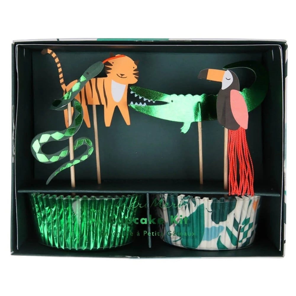 Meri Meri - Go Wild Cupcake Kit - Vahşi Doğa Cupcake Kit