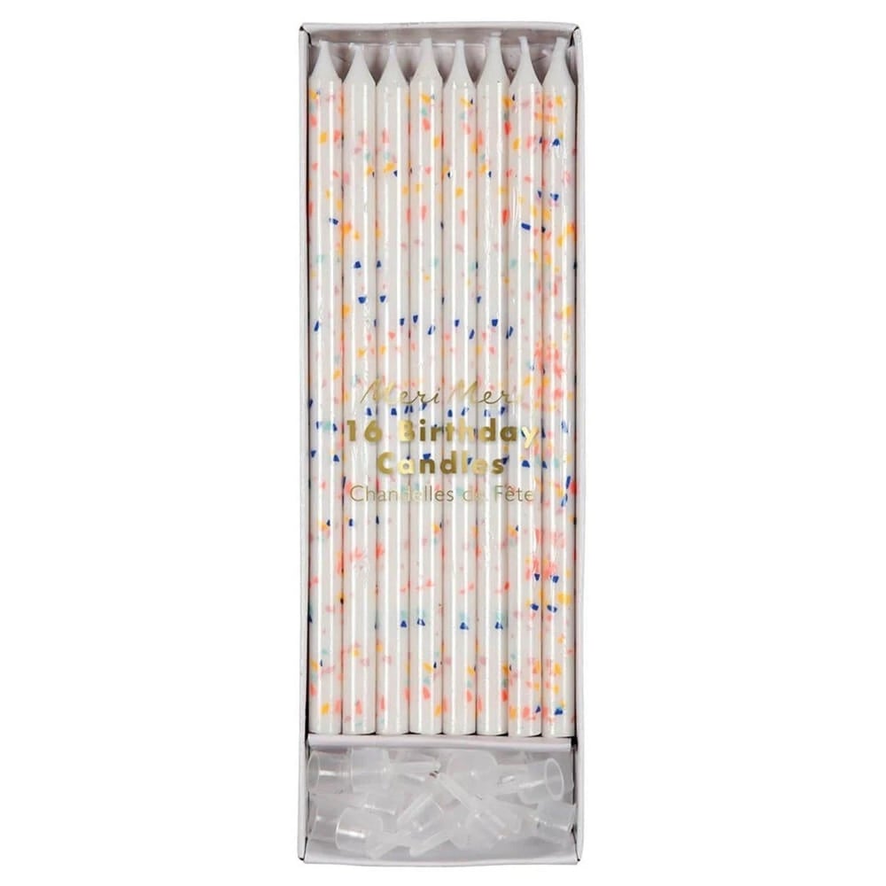 Meri Meri - Neon Confetti Candles - Neon Konfetili Mumlar