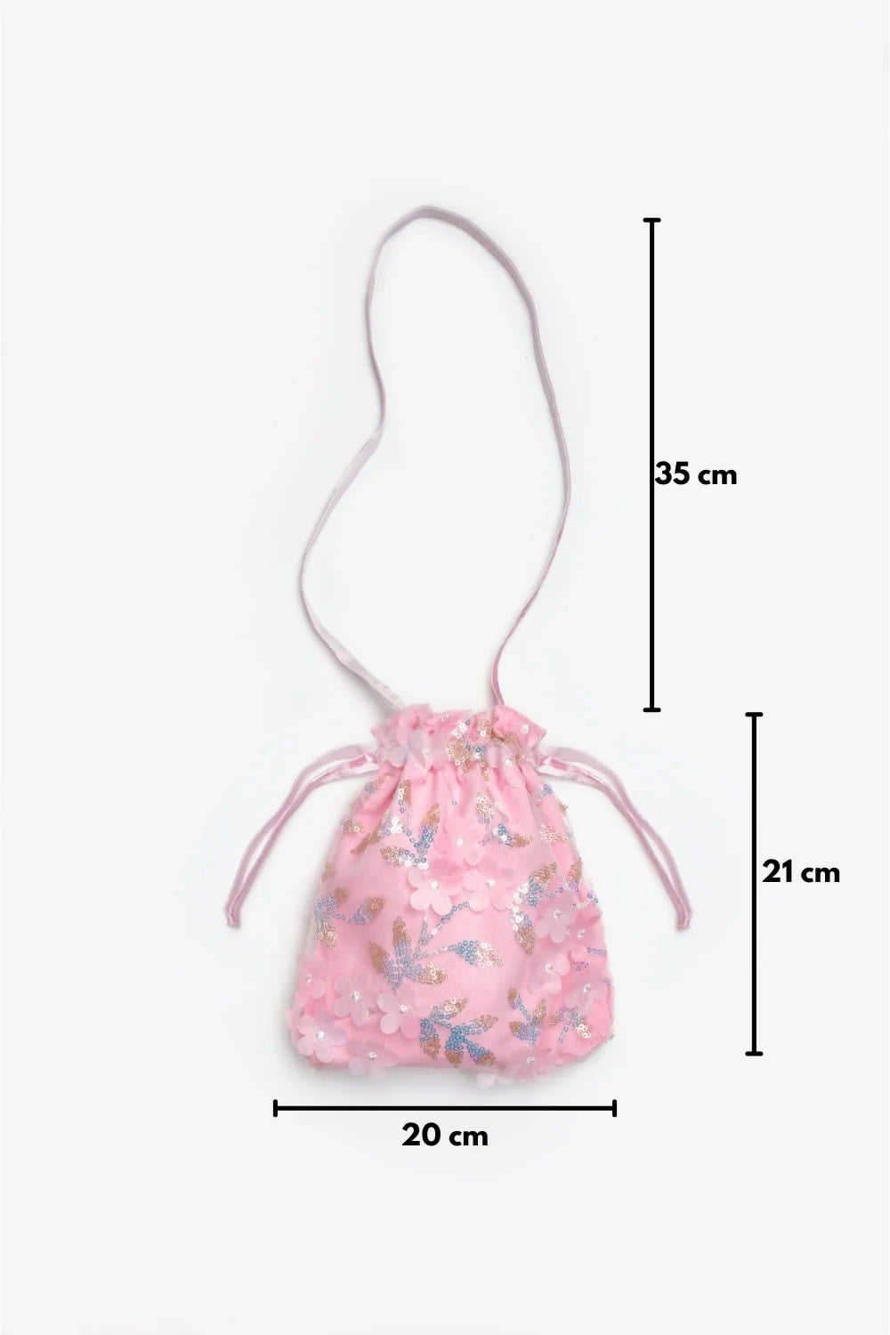 Pembe Çiçek ve Pul Detaylı Kız Çocuk Çanta Pembe 
