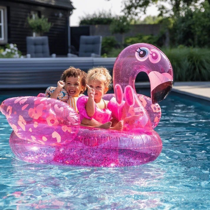 Swim Essentials Neon Leopard Flamingo Ride-on Şişme