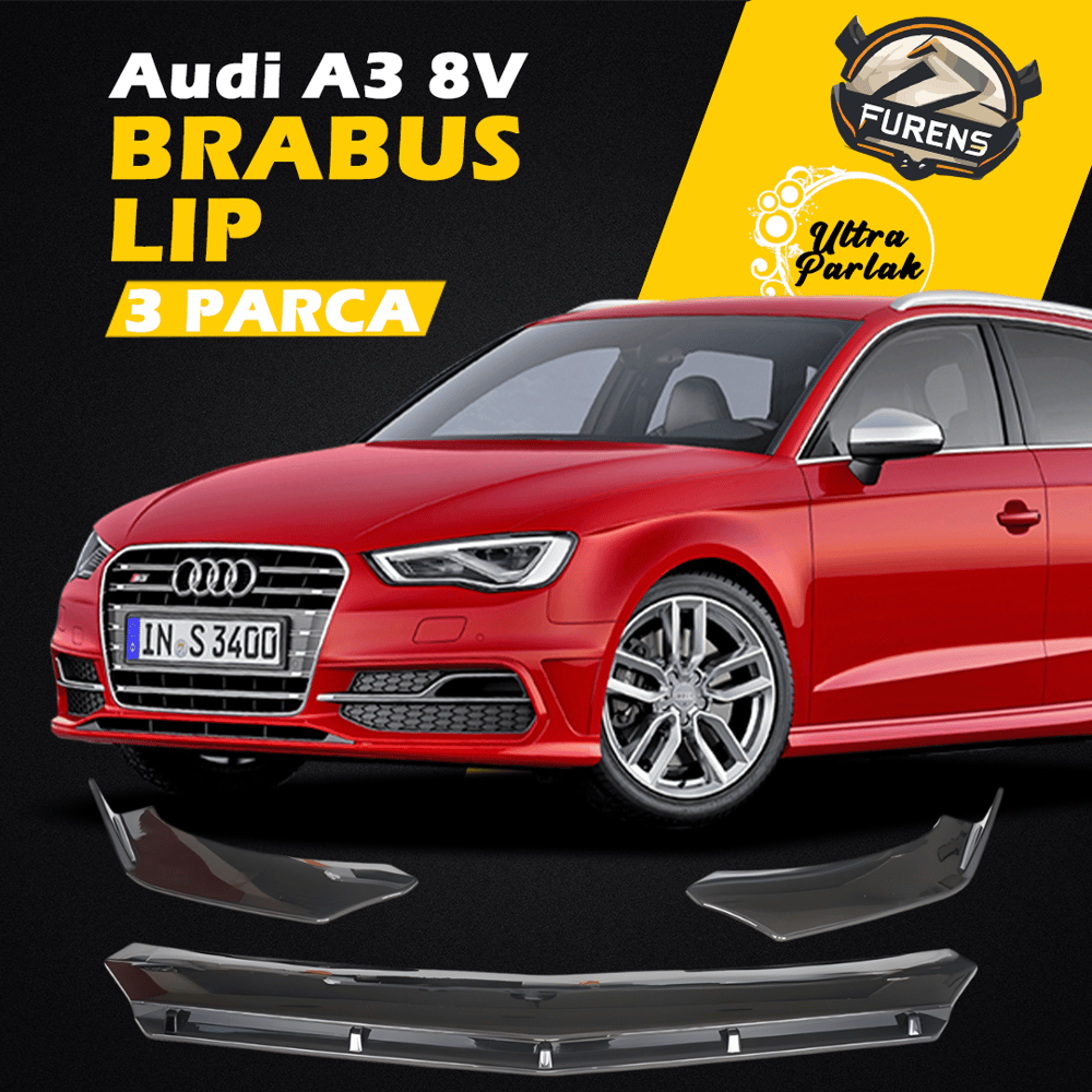 Audi A3 8v 2012-2019 Uyumlu Brabus Ön Lip 3 Parça Kanatlı Lip