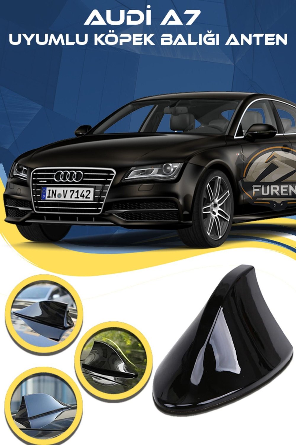 Audi A7 Uyumlu Oto Balık Sırtı Anten Elektrikli Köpekbalığı Balina Tavan Anteni