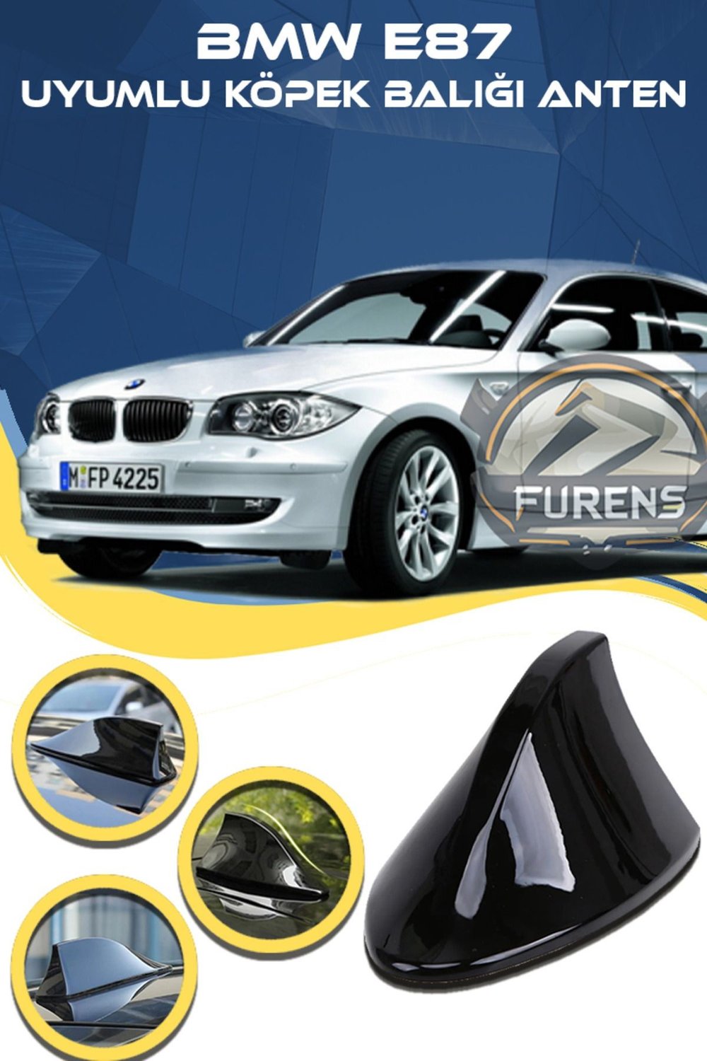 Bmw E87 Uyumlu Oto Balık Sırtı Anten Elektrikli Köpekbalığı Balina Tavan Anteni