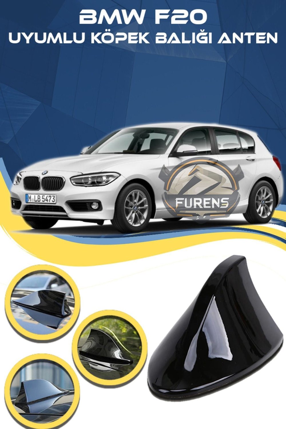 Bmw F20 Uyumlu Oto Balık Sırtı Anten Elektrikli Köpekbalığı Balina Tavan Anteni