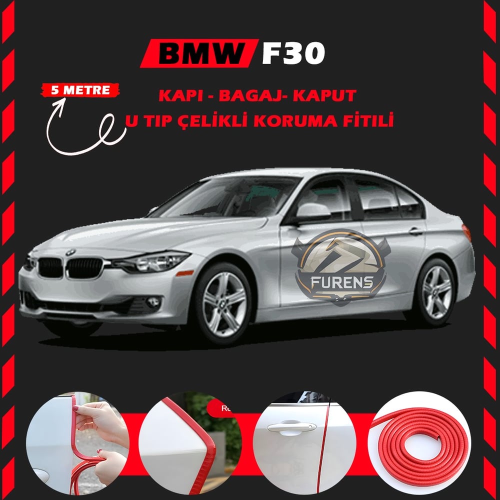 Bmw F30 Oto Araç Kapı Koruma Fitili 5metre Parlak Kırmızı Renk