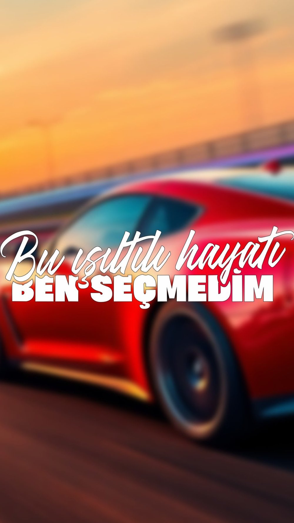 Bu Işıltılı Hayatı Ben Seçmedim Yazı JDM Araba-Motosiklet Cam Etiket Sticker 22x6,2cm Beyaz Renk