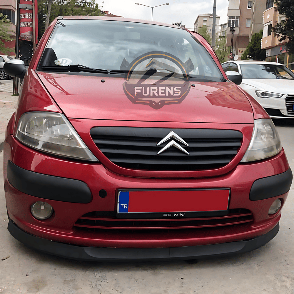 Citroen C3 2003-2010 Uyumlu H lip Esnek Ön Lip 2 Parça Karlık Ön Ek Tampon Altı Dil