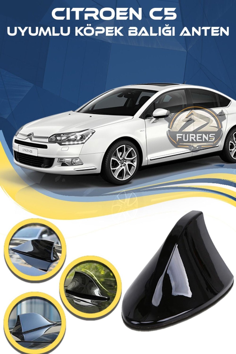 Citroen C5 Uyumlu Oto Balık Sırtı Anten Elektrikli Köpekbalığı Balina Tavan Anteni