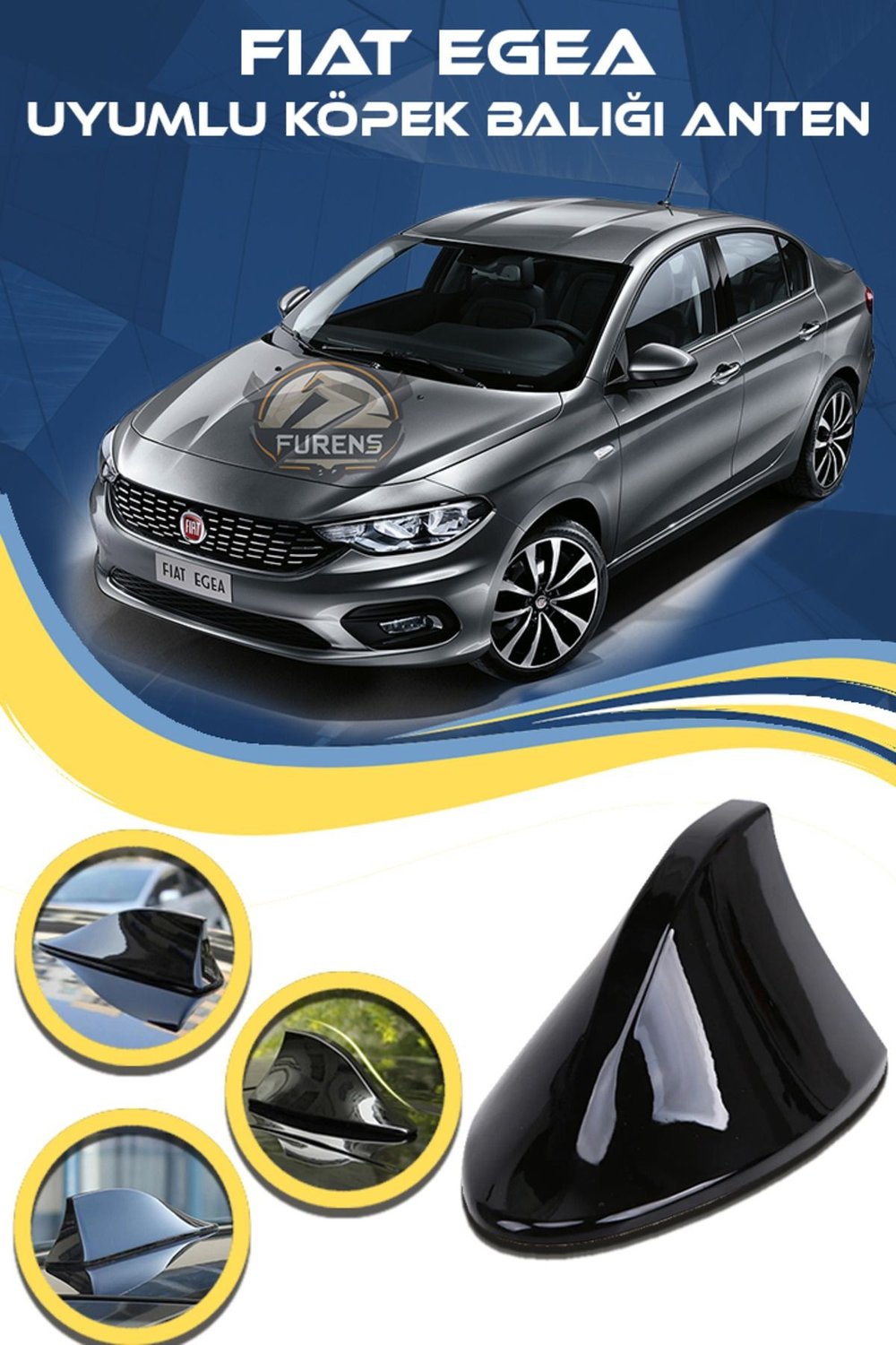 Fiat Egea Uyumlu Oto Balık Sırtı Anten Elektrikli Köpekbalığı Balina Tavan Anteni