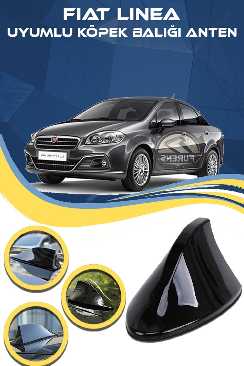 Fiat Linea Uyumlu Oto Balık Sırtı Anten Elektrikli Köpekbalığı Balina Tavan Anteni
