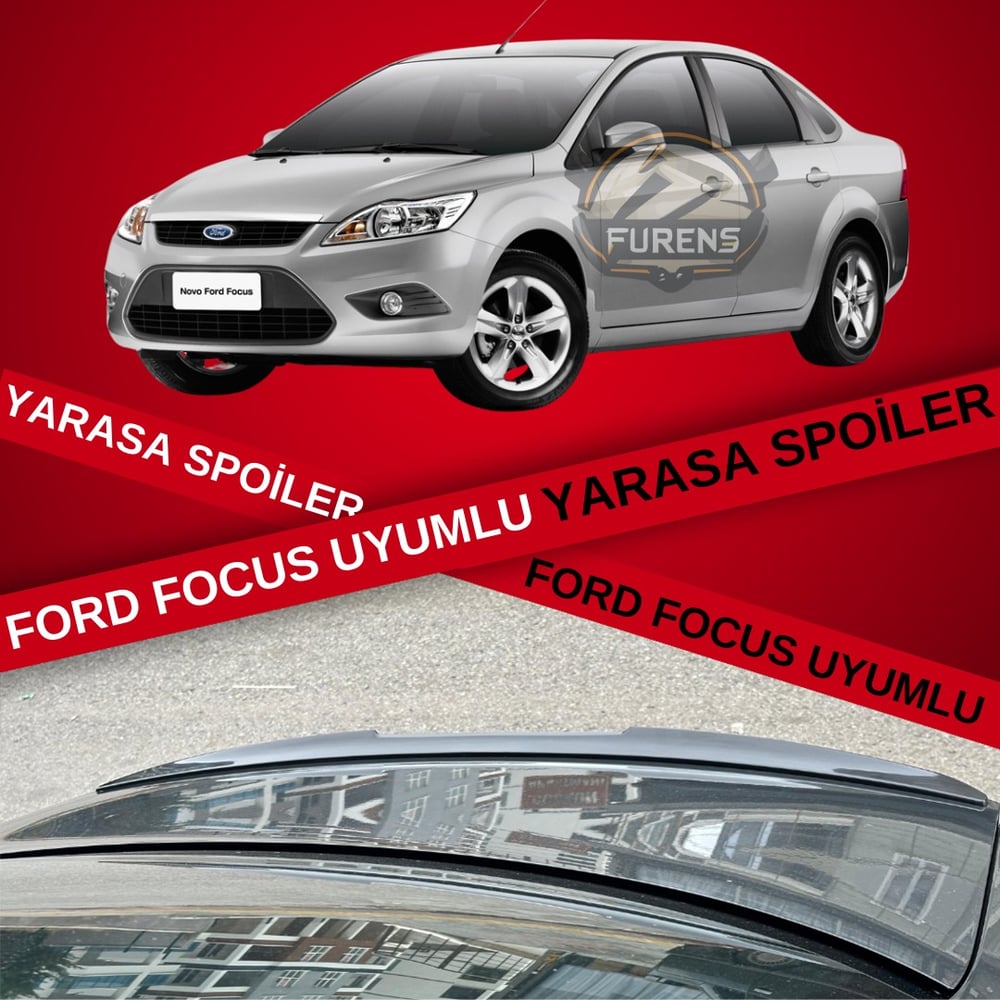Ford Focus 2-2,5 Bagaj Üstü Slim Yarasa Spoiler Piano Black Parlak Siyah