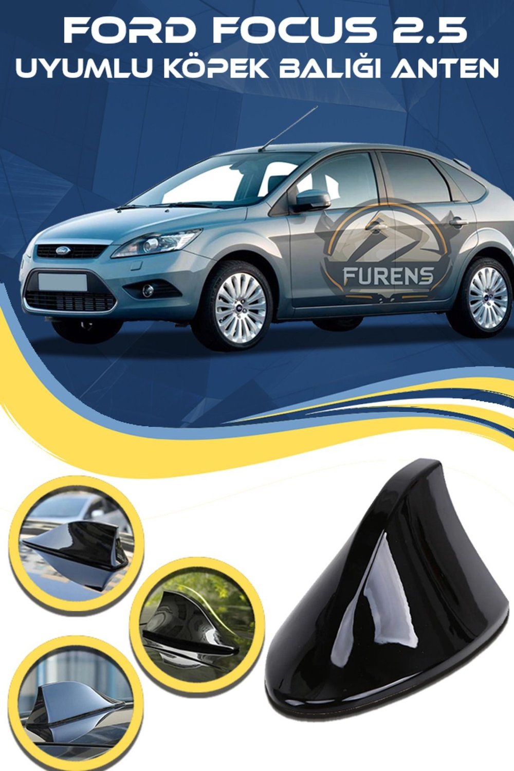 Ford Focus 2.5 Uyumlu Oto Balık Sırtı Anten Elektrikli Köpekbalığı Balina Tavan Anteni