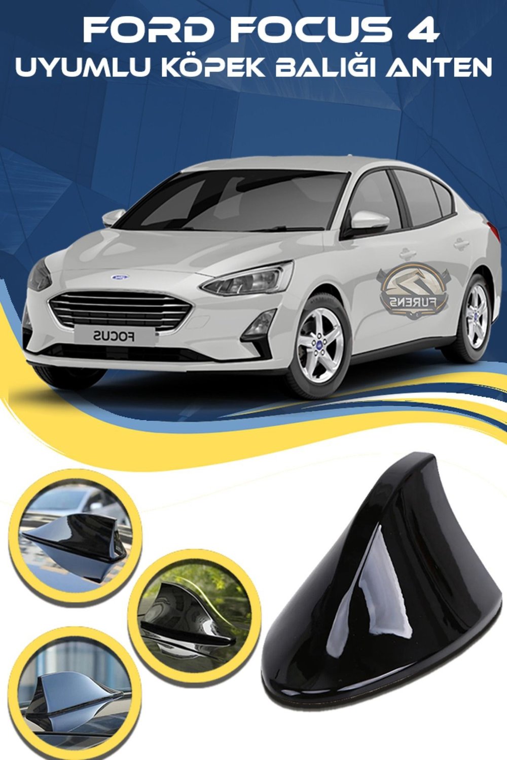 Ford Focus 4 Uyumlu Oto Balık Sırtı Anten Elektrikli Köpekbalığı Balina Tavan Anteni